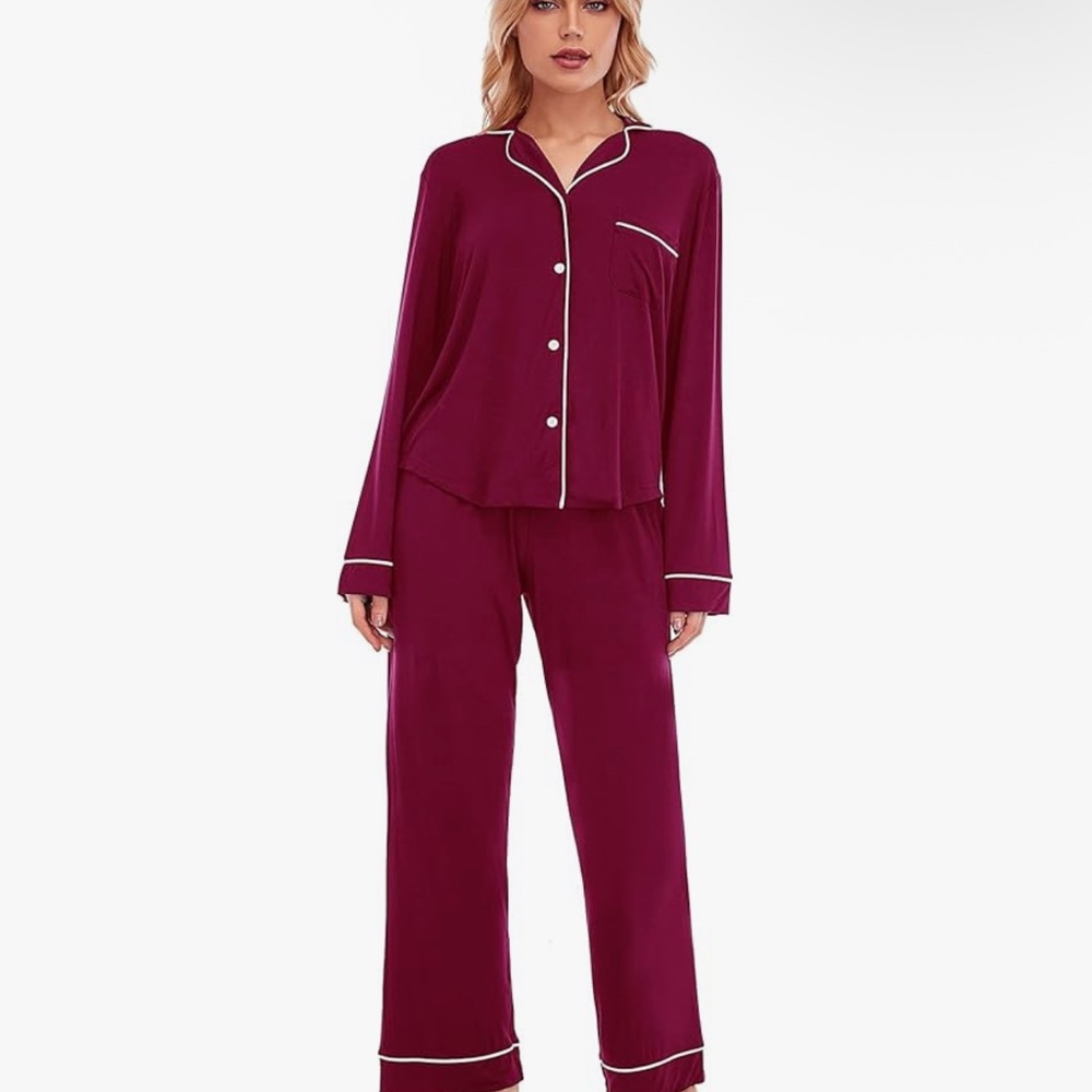 Elegant Maroon Women's Pajama Set